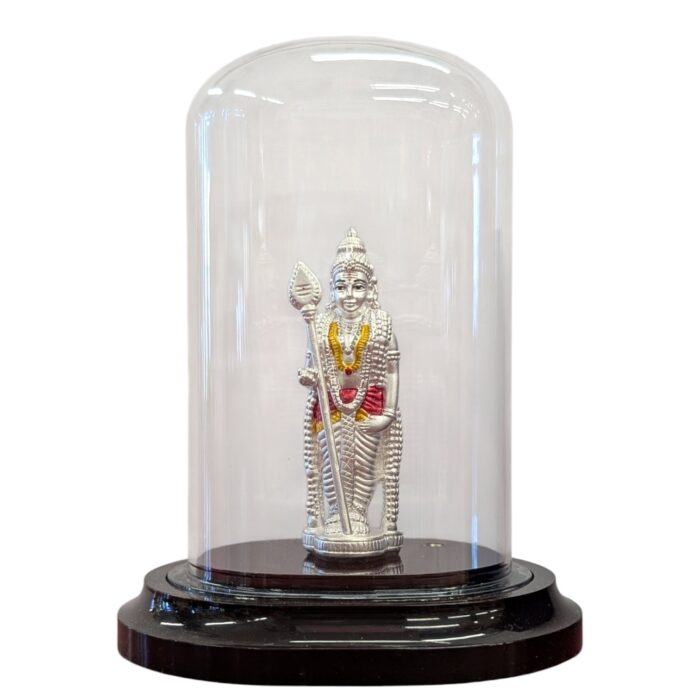 Pure silver Murugan Idol in Dome