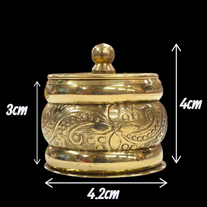 Brass kumkum box - Set of 2 - Image 3