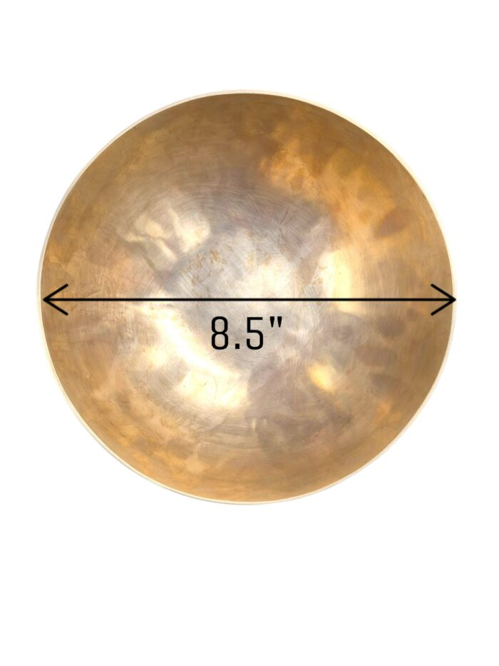 Hand beaten Brass Tibetan Singing Bowl – 8.5 inch – Matt Finish - Image 2
