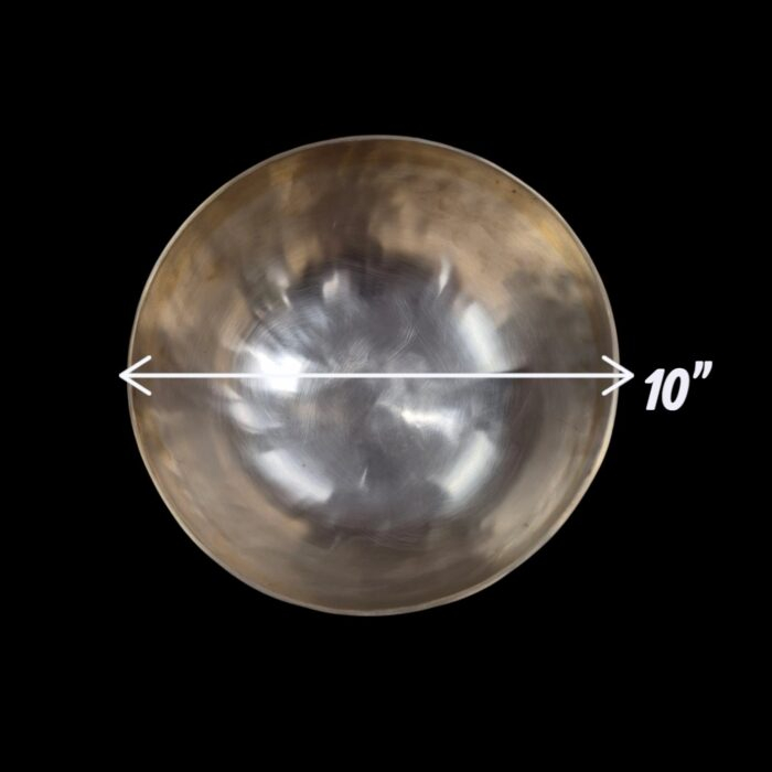 Hand beaten Brass Tibetan Singing Bowl – Ten inch – Matt Finish - Image 3