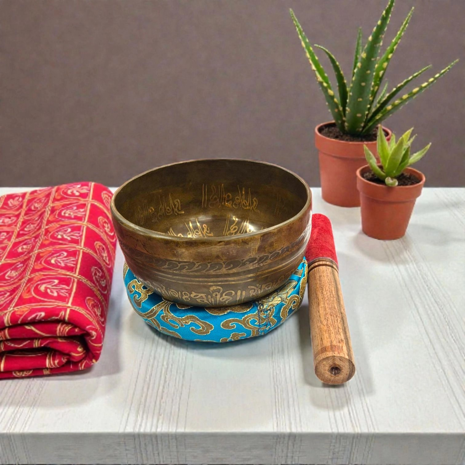 20251215_144226.webp Fine Etched Handmade Singing Bowl - 5.5 inch - Image 1