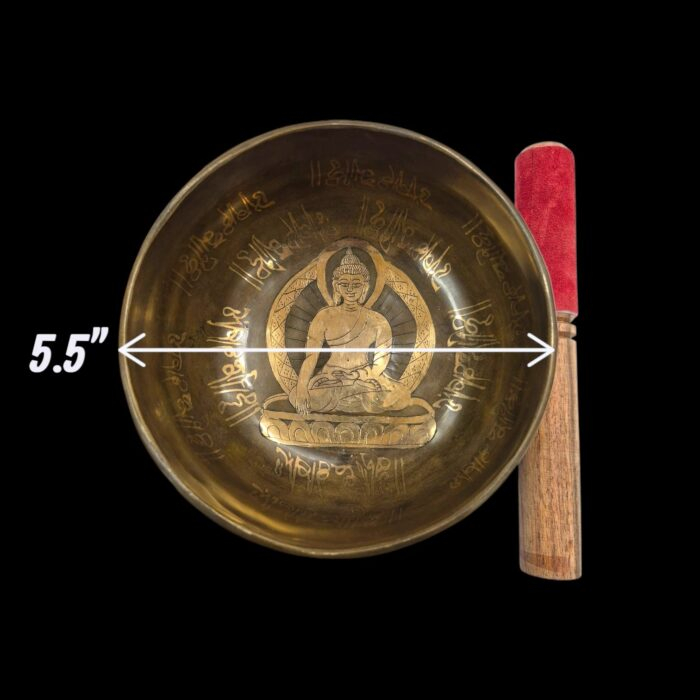 Fine Etched Handmade Singing Bowl - 5.5 inch - Image 6