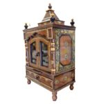 Side profile view of Large wooden Mandir