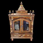 Large wooden Mandir with doors and slide out drawers