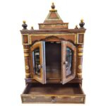 Slide out drawers and Doors on this elegant wooden Mandir