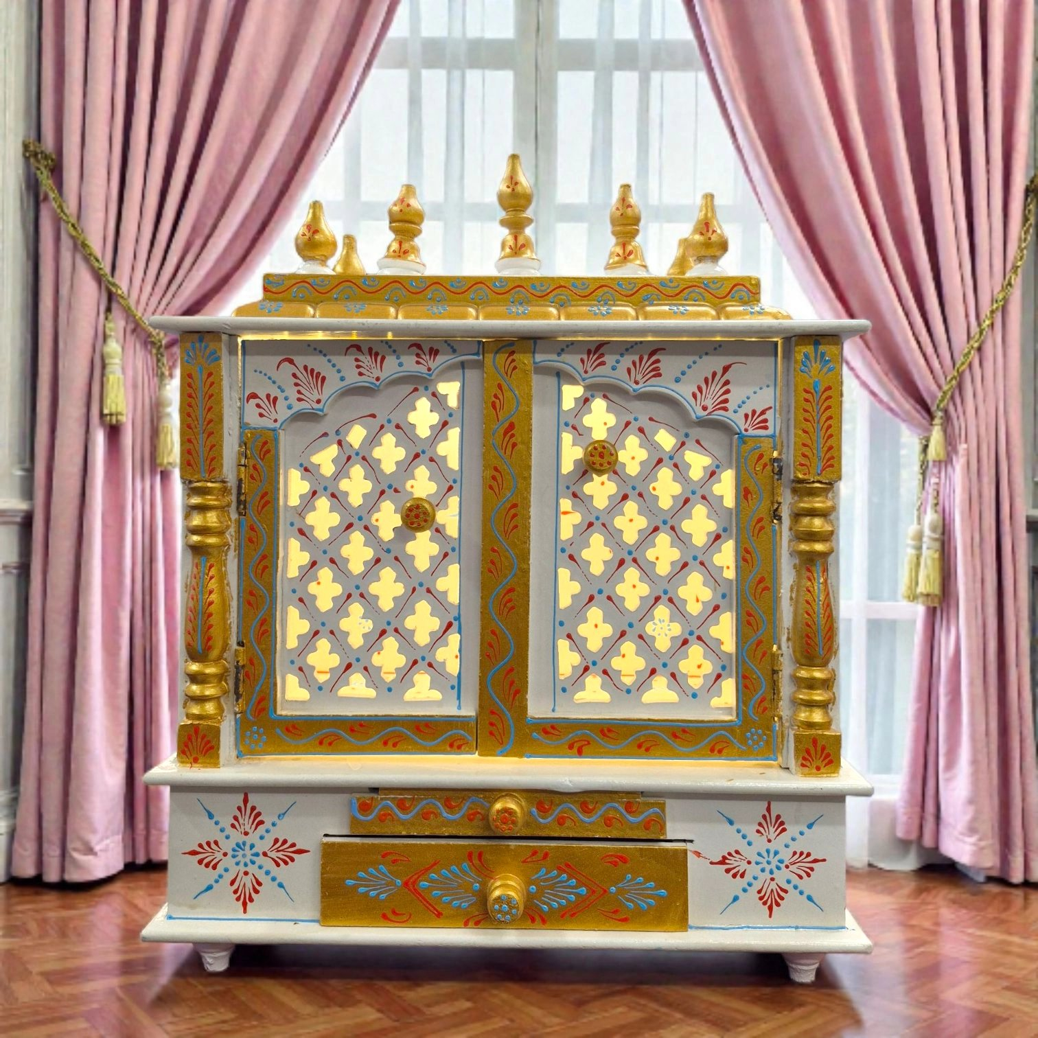 Wooden puja mandir for home | Handmade home temple Wooden puja mandir for home | Handmade home temple