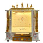 Mandir with doors and slide out drawers with concealed Led light