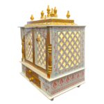 Close up of Mandir with handmade jaali work | Home temple