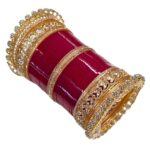 Designer Chura - Red - Flower | Wedding Chura Bangles - Image 2