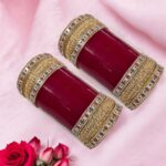 Designer Chura - Red - Veil | Wedding Chura Bangles