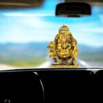Hanuman face Car Dashboard Idol - Golden