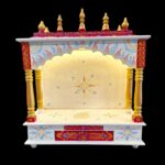 Wooden Mandir for Home | Golden & Red – 24 in x 29 in x 12 in - Image 6