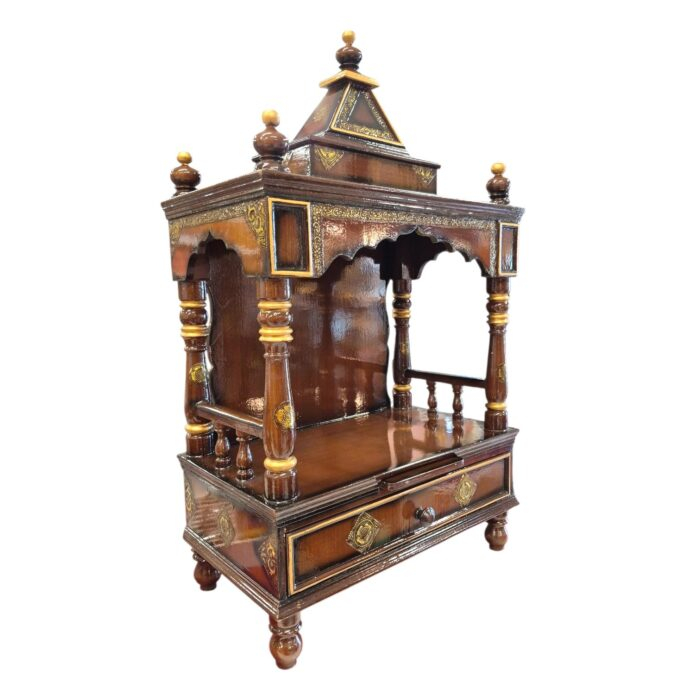 Wooden pooja mandir - 37inch | Large home temple - Image 4