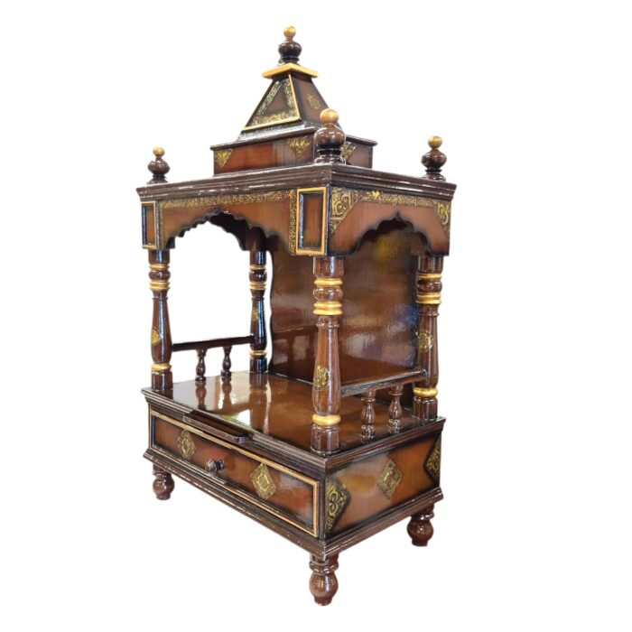 Wooden pooja mandir - 37inch | Large home temple - Image 3