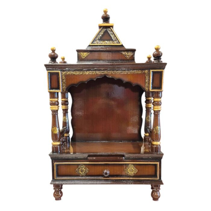 Wooden pooja mandir - 37inch | Large home temple - Image 5
