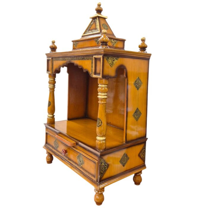 Wooden pooja mandir - 37inch | Large home temple - Image 2