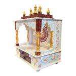 Wooden Mandir for Home | Golden & Maroon – 18 in x 23 in x 12 in - Image 3