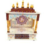 Wooden Mandir for Home | Golden & Maroon – 18 in x 23 in x 12 in - Image 5