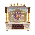 Wooden Mandir for Home | Golden & Maroon – 18 in x 23 in x 12 in - Image 6