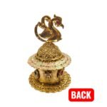 Back profile view of Peacock shaped kumkum container