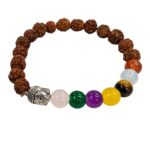 Beaded Stretch Healing Crystals with Rudraksha beads Bracelets - Image 2