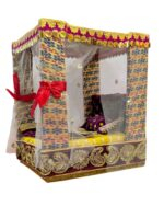 Laddu Gopal Bedroom with Net curtains – Yellow | Small – 9 inch - Image 3
