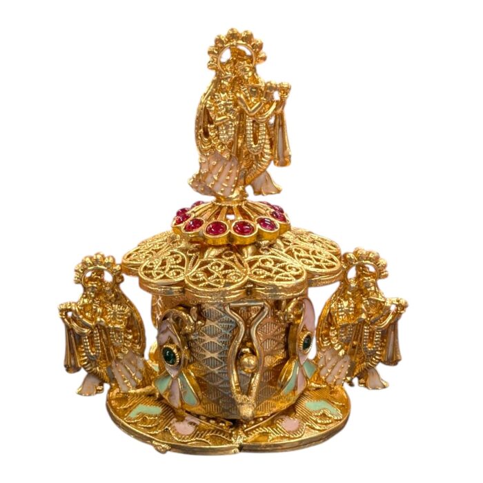 Radha Krishna Themed Kumkum Box - Image 8
