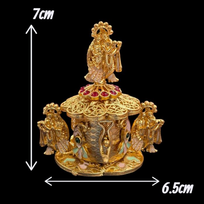 Radha Krishna Themed Kumkum Box - Image 3
