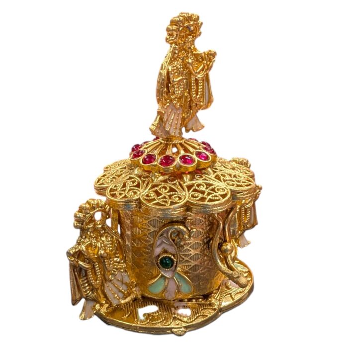 Radha Krishna Themed Kumkum Box - Image 4