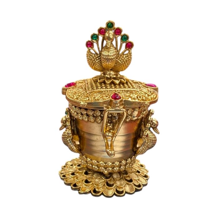 Peacock Themed Kumkum Box - Image 9