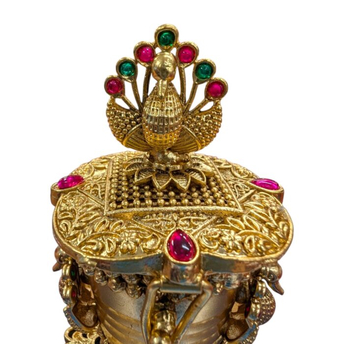Peacock Themed Kumkum Box - Image 4