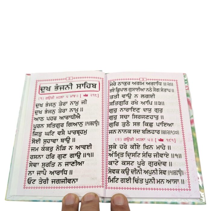 Bold type Print on this religious Punjabi Dukhmani Sahib