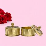 Brass kumkum box - Set of 2