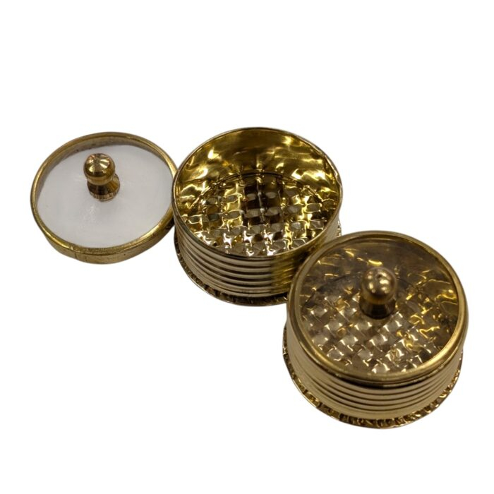 Brass kumkum box - Set of 2 - Image 3