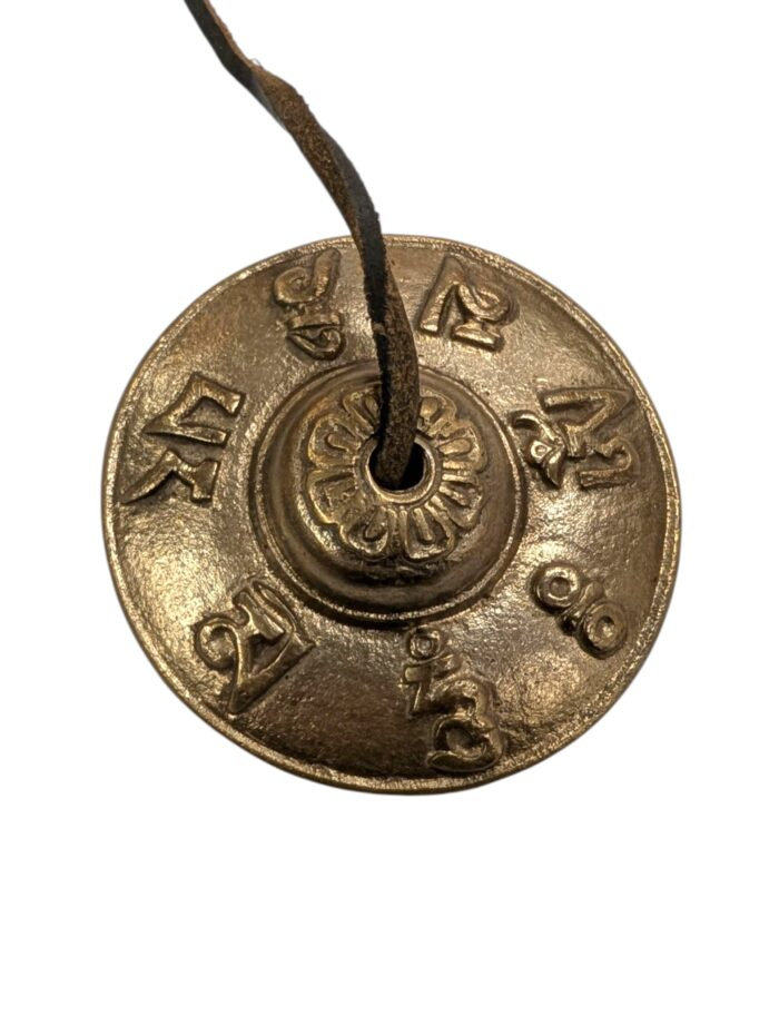 Handmade Bronze Tingsha Bell – 6.7 cm | Tibetan hand cymbals - Image 3
