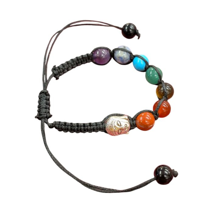 7 Chakra Crystal and Healing Stone Bracelet - Buddha Bead - Image 3