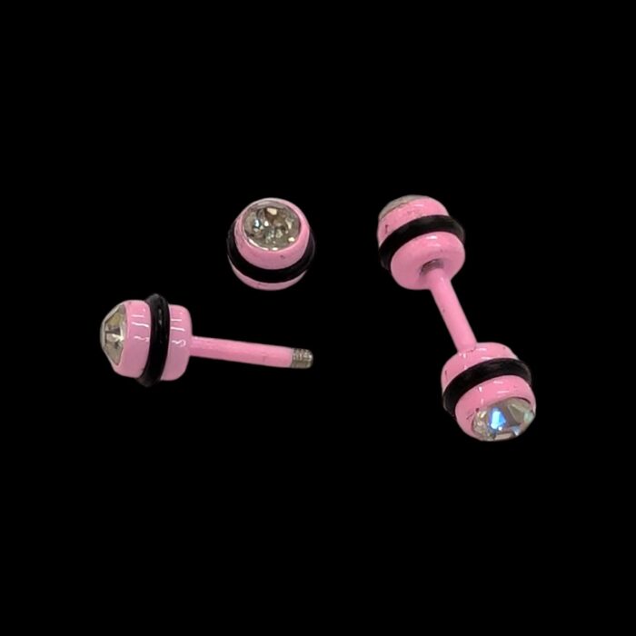 Pair of Stud Earrings for Men - Pink - Image 2