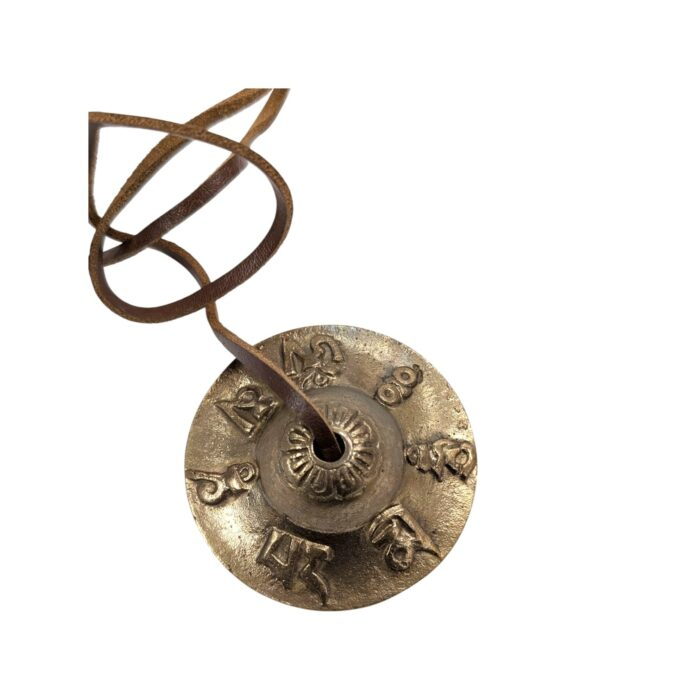 Handmade Bronze Tingsha Bell – 5.5 cm | Tibetan hand cymbals - Image 4
