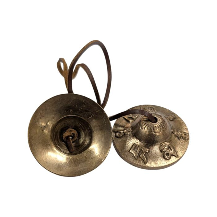 Handmade Bronze Tingsha Bell – 5.5 cm | Tibetan hand cymbals - Image 3