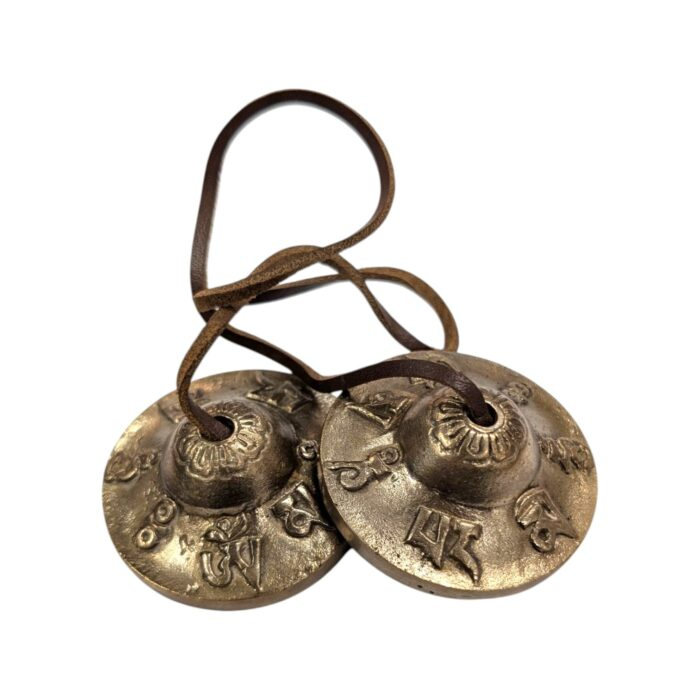 Handmade Bronze Tingsha Bell – 5.5 cm | Tibetan hand cymbals - Image 5