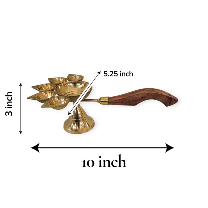Dimensions of Brass panch aarti