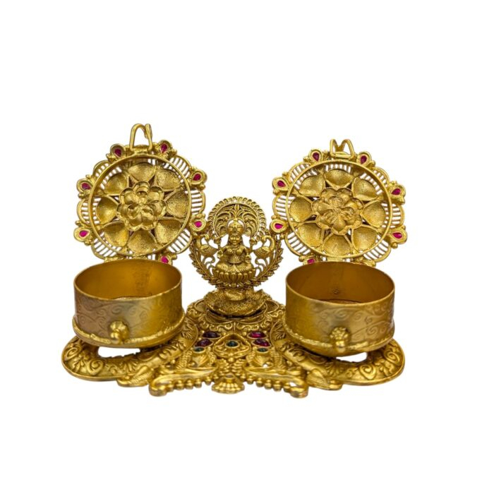 Lakshmi Themed Dual Kumkum Box - Image 5