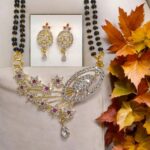 AD Mangalsutra with matching earring set | Gift for her