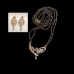 Mangalsutra with matching earring set | Gold plated mangalsutra set