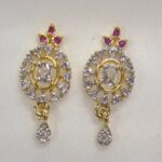 Close up of the matching earrings with mangalsutra set
