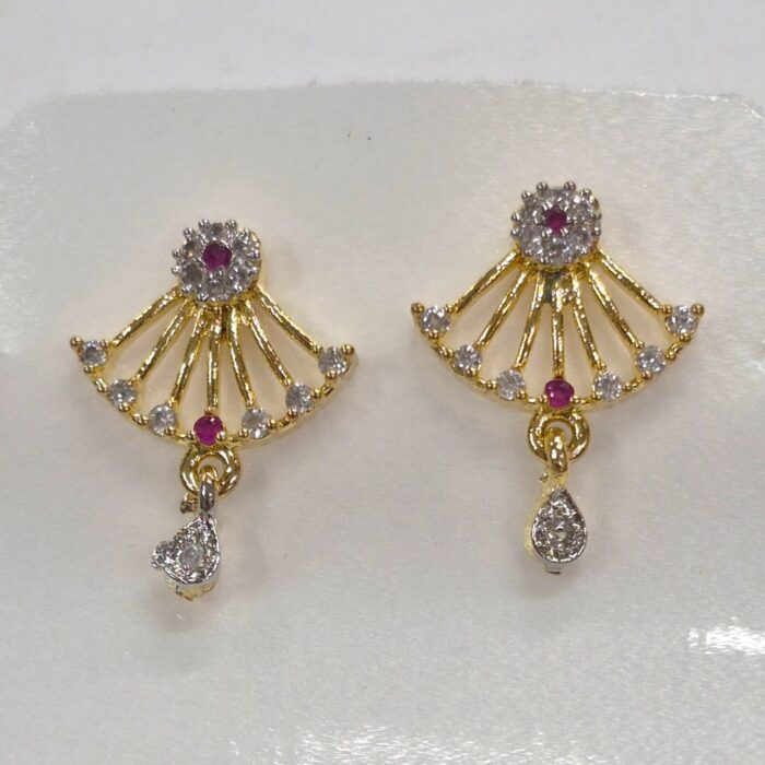 Close up of the matching earrings with mangalsutra set