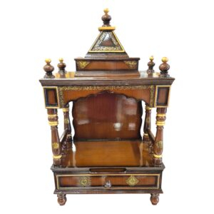 Top profile view of wooden home mandir