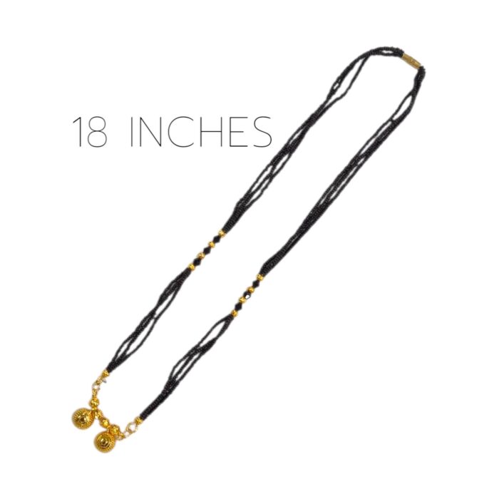 Side view of the 18-inch Two Wati Mangalsutra, showing its comfortable fit.