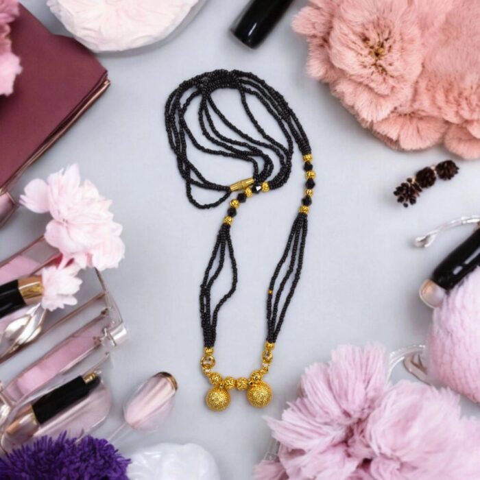 3 string black and golden bead mangalsutra