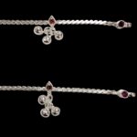 Close up of Silver Anklets with ghungroo